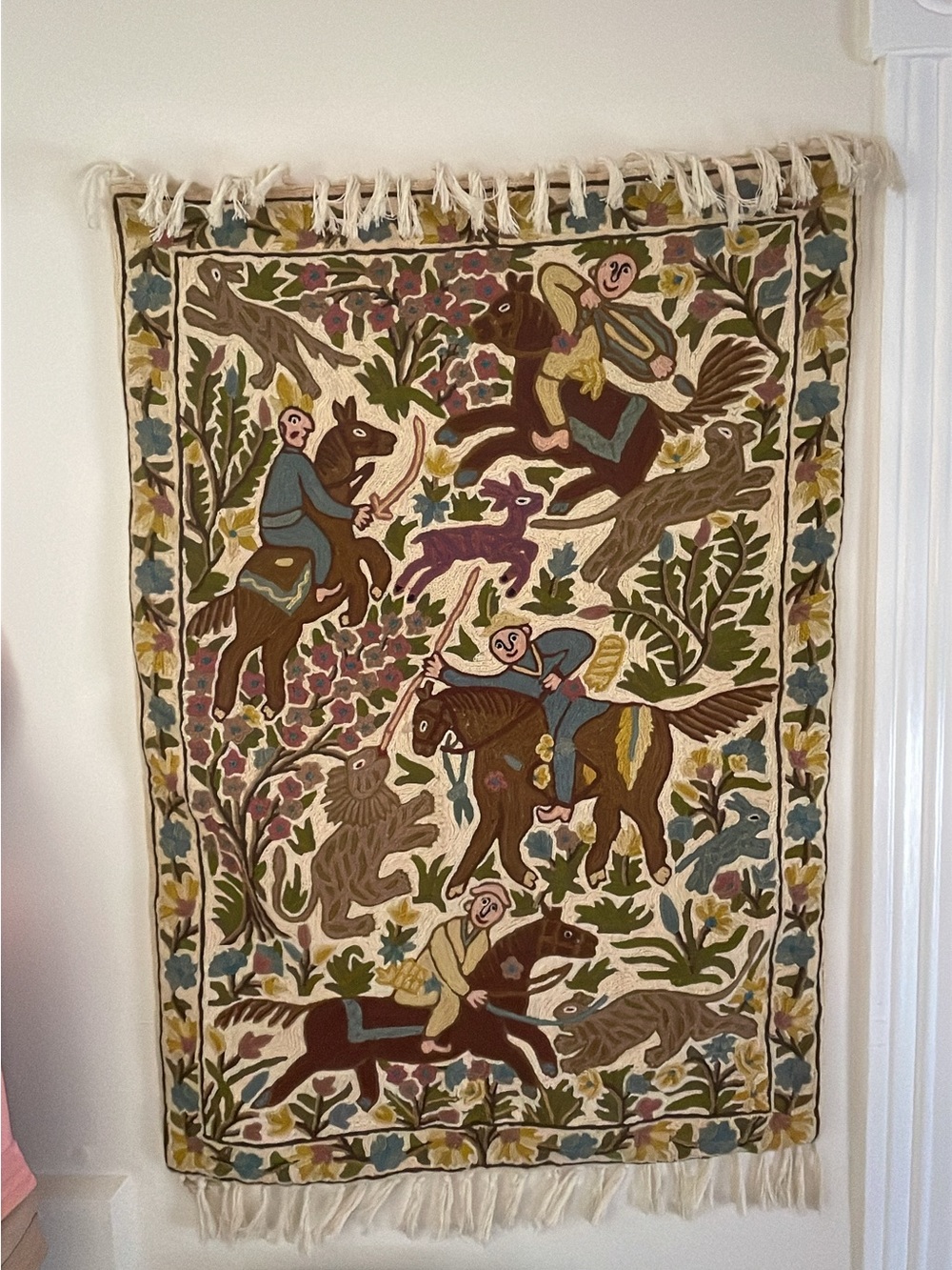 Handmade Multicolor Folk Art Wall Hanging Tapestry